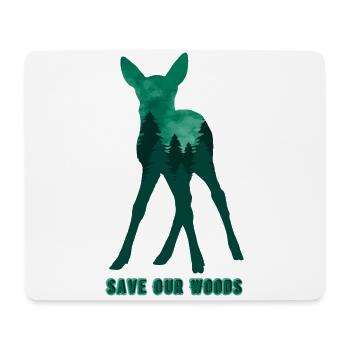 "klimaschutz "save Our Woods - Mousepad (Querformat) - Weiß - Vorne