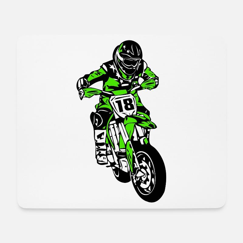 Supermoto - Mousepad (Querformat) - Weiß