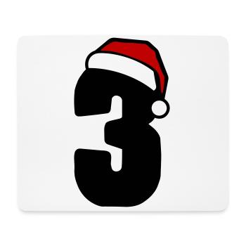 3 Zahl Weihnachten - Mousepad (Querformat) - Weiß - Vorne