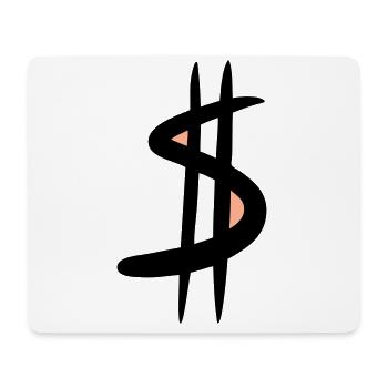 Signe du dollar / $ Symbole du dollar, Dessin - Tapis de souris (format paysage) - blanc - Devant