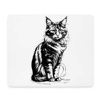 Stolze Katze schwarz-weiß - Mousepad (Querformat) - Weiß - Vorne