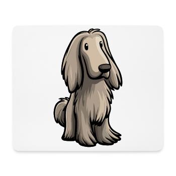 Chien de chasse afghan mignon - Tapis de souris (format paysage) - blanc - Devant