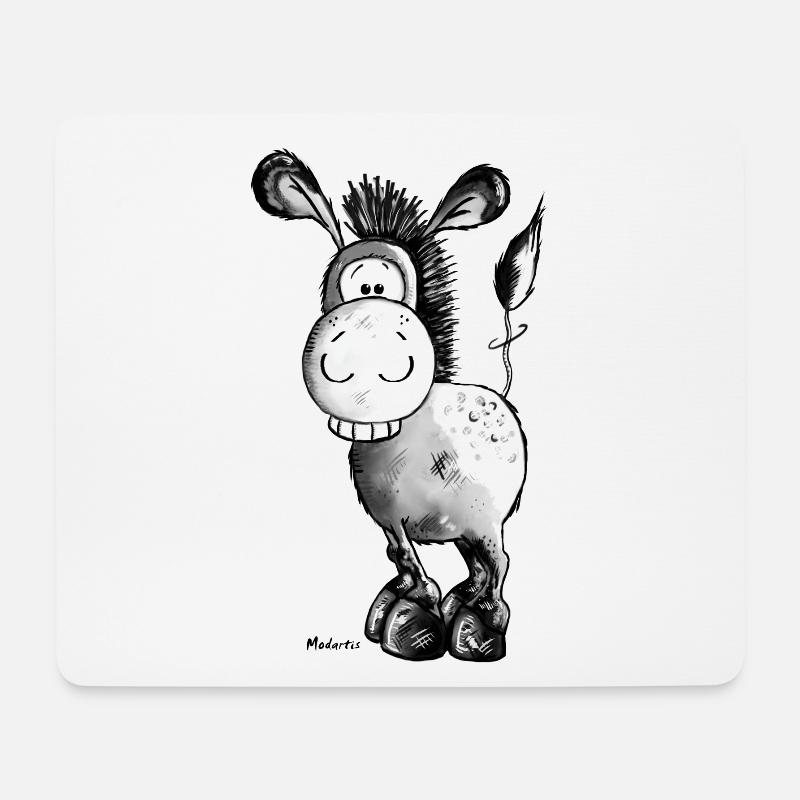 Lustiger grauer Esel - Mousepad (Querformat) - Weiß