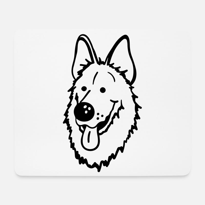 Lustiger Deutscher Schäferhund - Mousepad (Querformat) - Weiß