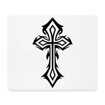 Großes Kreuz mit Zacken und Dornen, gothic style. - Mousepad (Querformat) - Weiß - Vorne