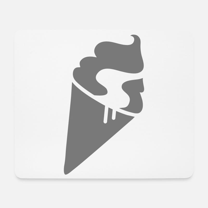 stilisierte Eiscreme in Eiswaffeltüte - Mousepad (Querformat) - Weiß