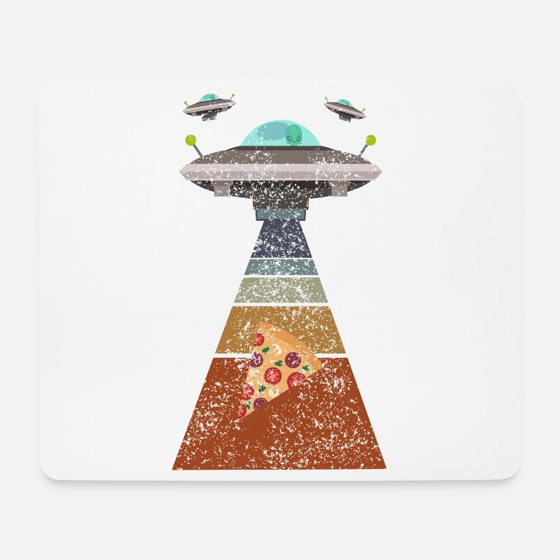 Pizza Ufo - Mousepad (Querformat) - Weiß