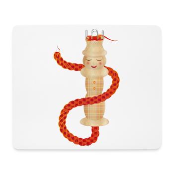 enchanting knitted rope with knitting cord - Mouse Pad (horizontal) - white - Front