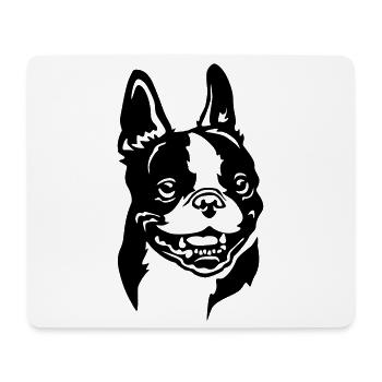 Boston Terrier Kopf - Mousepad (Querformat) - Weiß - Vorne