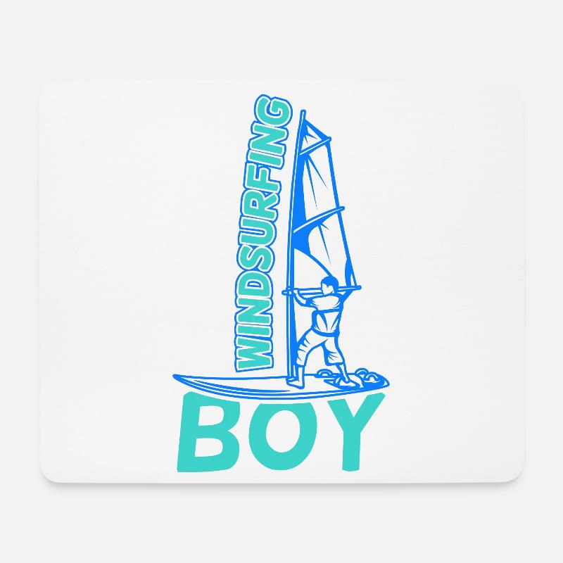 Windsurfer Junge - Mousepad (Querformat) - Weiß