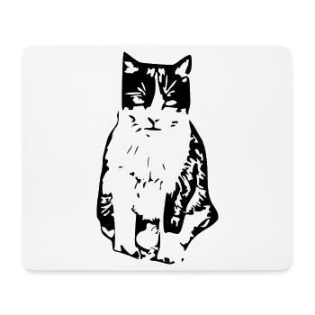 Cat black - Mouse Pad (horizontal) - white - Front