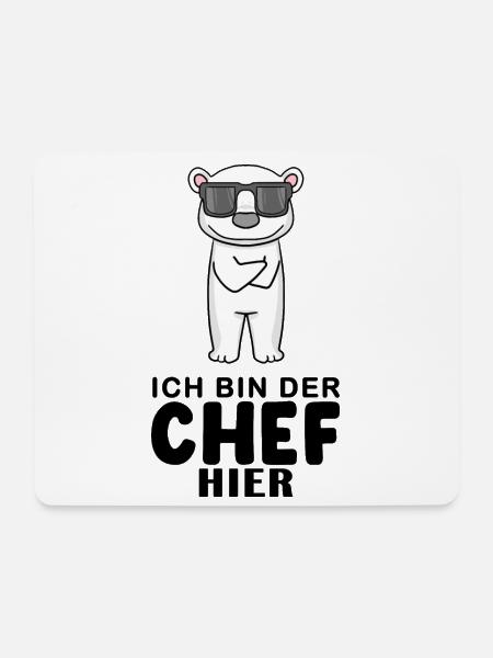 Chef Spruch mit Eisbär Motiv - Mousepad (Querformat) - Weiß