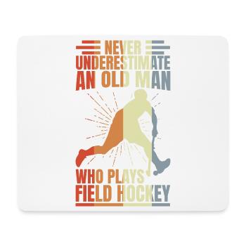 Grand-père de hockey - Tapis de souris (format paysage) - blanc - Devant