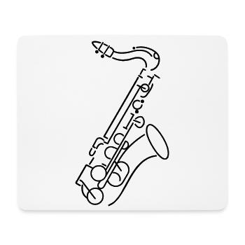 Dessin de saxophone - Tapis de souris (format paysage) - blanc - Devant