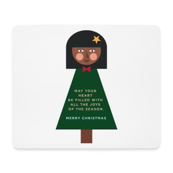 Weihnachtsgruß-Puppe im Grün - Mousepad (Querformat) - Weiß - Vorne