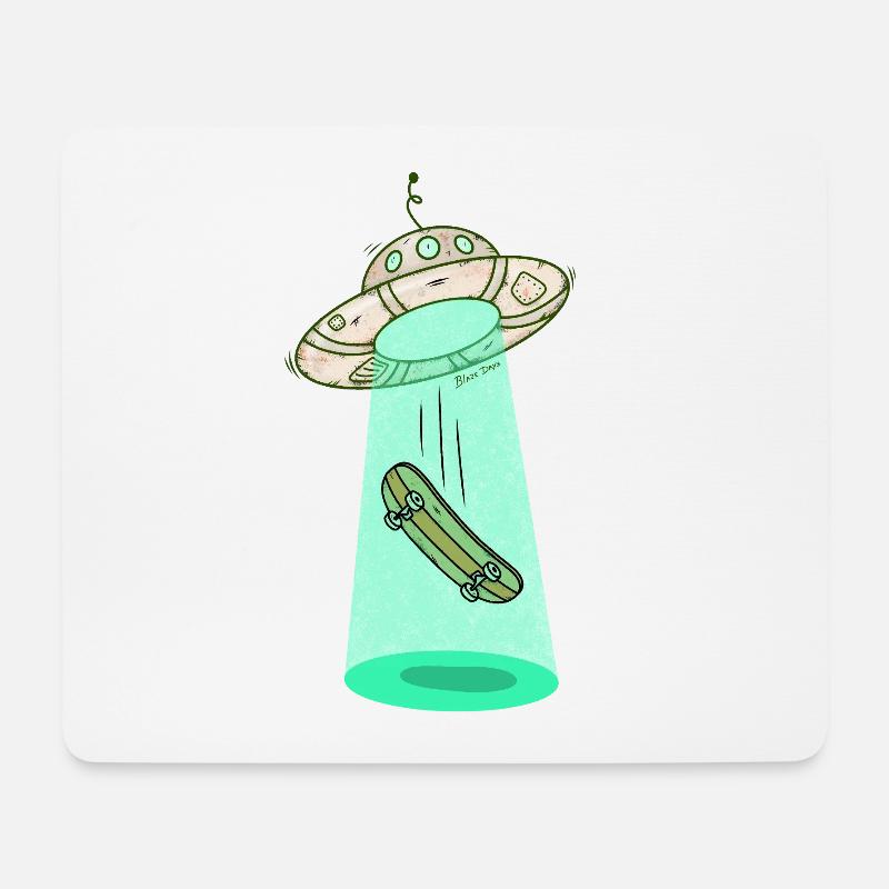 Ufo Skateboard Beam - Mouse Pad (horizontal) - white