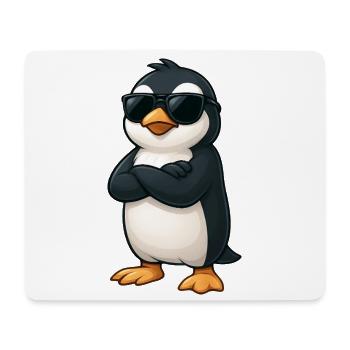 Cool Penguin with Arms Interlaced Gamer Cartoon - Mouse Pad (horizontal) - white - Front