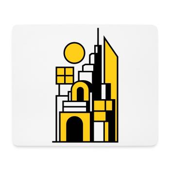 Abstract Cityscape in Yellow Black - Mouse Pad (horizontal) - white - Front