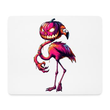Halloween flamant rose dessin animé citrouille monstre fusion - Tapis de souris (format paysage) - blanc - Devant
