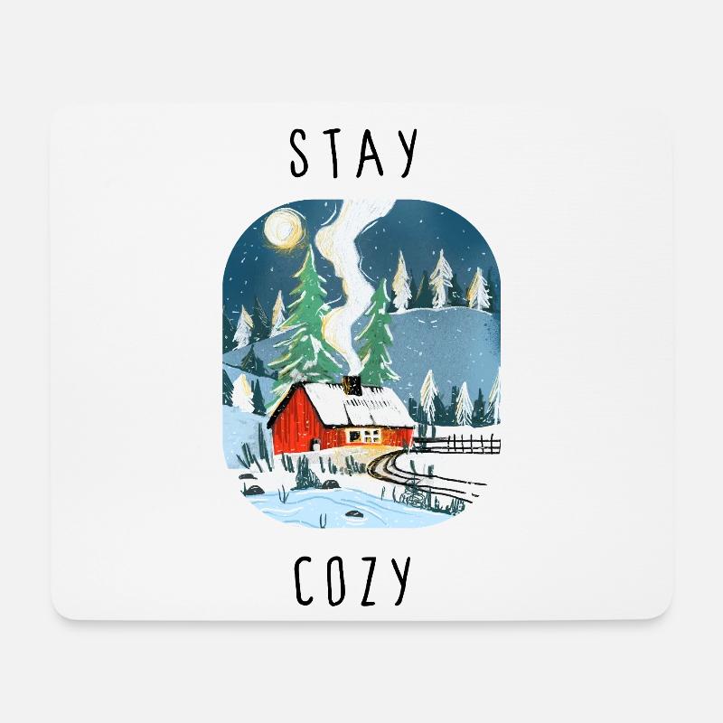 stay_cozy - Tapis de souris (format paysage) - blanc