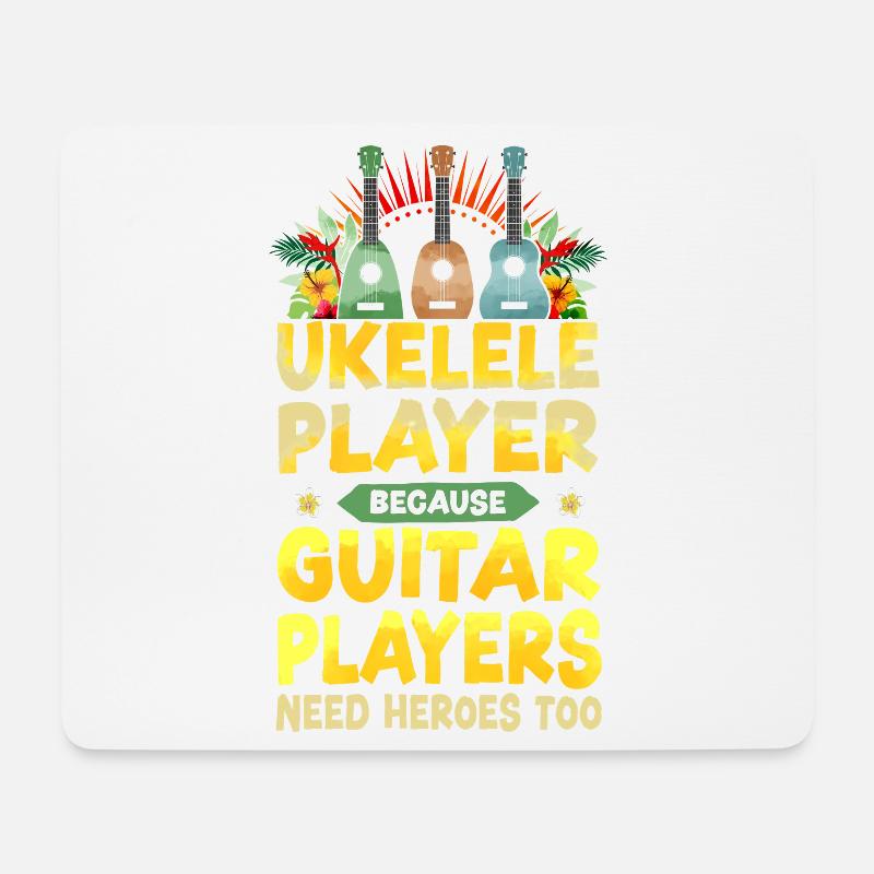 Hawaiian Ukulele Uke Ukulele - Mousepad (Querformat) - Weiß