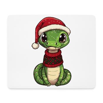 Noël de Noël Cobra Serpent - Tapis de souris (format paysage) - blanc - Devant