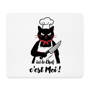 Black Cat Koch, hier bin ich, der Koch! - Mousepad (Querformat) - Weiß - Vorne