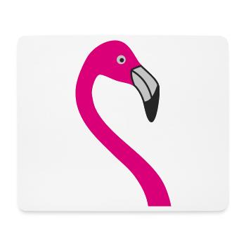 Flamingo Neon Pink Silhouette - Mousepad (Querformat) - Weiß - Vorne