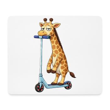Süße Giraffe Roller Scooter Freundschaft Cartoon - Mousepad (Querformat) - Weiß - Vorne