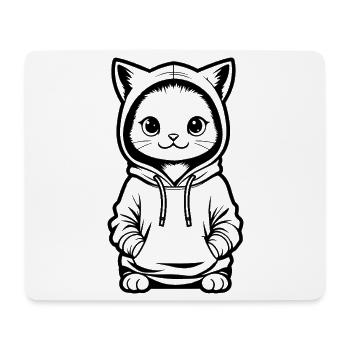 Chaton en sweat à capuche - Tapis de souris (format paysage) - blanc - Devant