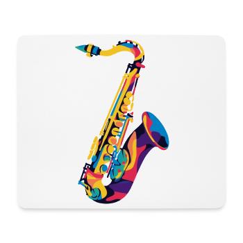 ColorSaxophone Art Print - Mouse Pad (horizontal) - white - Front