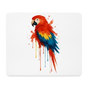Perroquet Ara Watercolor Splash Art - Tapis de souris (format paysage) - blanc - Devant
