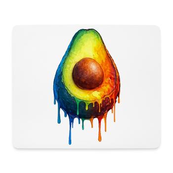Avocado mit buntem Farbverlauf - Mousepad (Querformat) - Weiß - Vorne