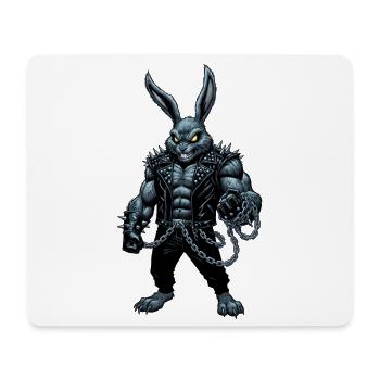 Heavy Metal Osterhase Rocker Ostern Hardcore Hase - Mousepad (Querformat) - Weiß - Vorne