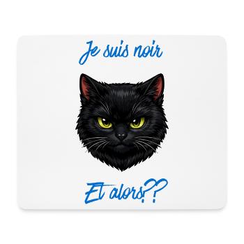 Chat noir audacieux et alors?? - Tapis de souris (format paysage) - blanc - Devant
