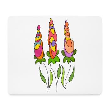 Fleur - Tapis de souris (format paysage) - blanc - Devant