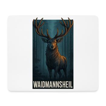 Waidmanns Heil: Hirsch im Wald - Mousepad (Querformat) - Weiß - Vorne
