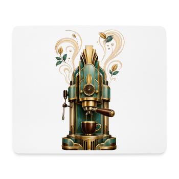 Machine café Art Déco Steampunk - Tapis de souris (format paysage) - blanc - Devant