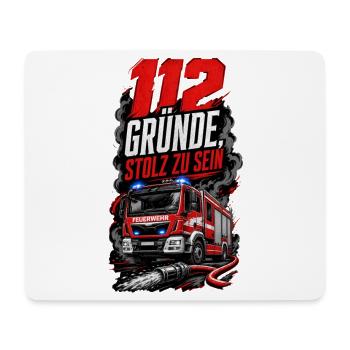 112 Gründe Stolz Zu Sein Feuerwehr - Mousepad (Querformat) - Weiß - Vorne