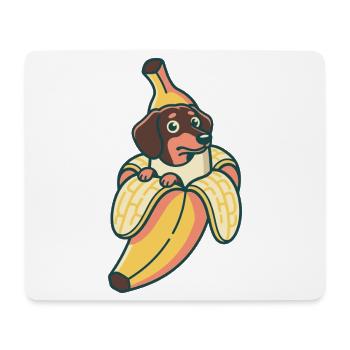 Dackel Banane - Mousepad (Querformat) - Weiß - Vorne