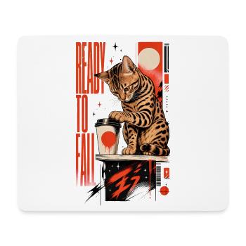 Ready to Fall – Cheeky Bengal Cat - Mouse Pad (horizontal) - white - Front