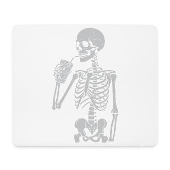 Skelett, das Strohhalm schlürft, Kunst - Mousepad (Querformat) - Weiß - Vorne