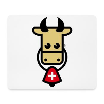 Schweizer Kuh Mit Glocke (Schweiz / Fahne / 3C) - Mousepad (Querformat) - Weiß - Vorne