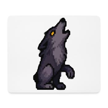 Mondwolf-Silhouette in Dunkler Palette - Mousepad (Querformat) - Weiß - Vorne