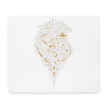 Der Wolfskrieger im Wolfsfell - Mousepad (Querformat) - Weiß - Vorne