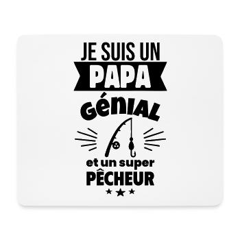 Je suis un papa génial et un super pêcheur - Tapis de souris (format paysage) - blanc - Devant