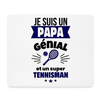 Papa génial & tennisman – idée fête des pères - Tapis de souris (format paysage) - blanc - Devant
