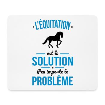 Equitation est la solution peu importe le problème - Tapis de souris (format paysage) - blanc - Devant