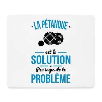Pétanque est la solution peu importe le problème - Tapis de souris (format paysage) - blanc - Devant