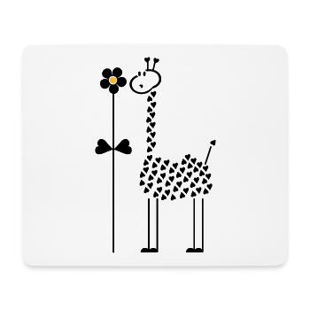 Girafe dans le guide / girafe (2c) - Tapis de souris (format paysage) - blanc - Devant